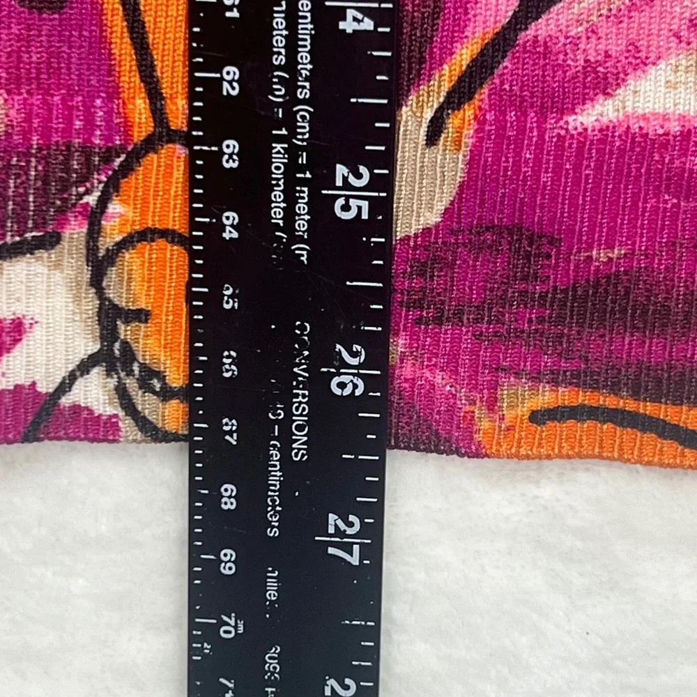 Chico's Silk Blend Floral V-Neck Sweater Colorful Size 2 Large Art to Wear Boho